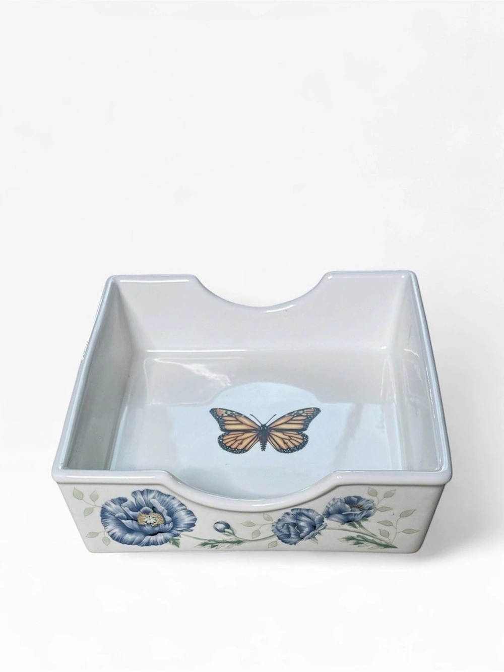 Lenox Butterfly Meadow Figural
Napkin Holder White & Blue